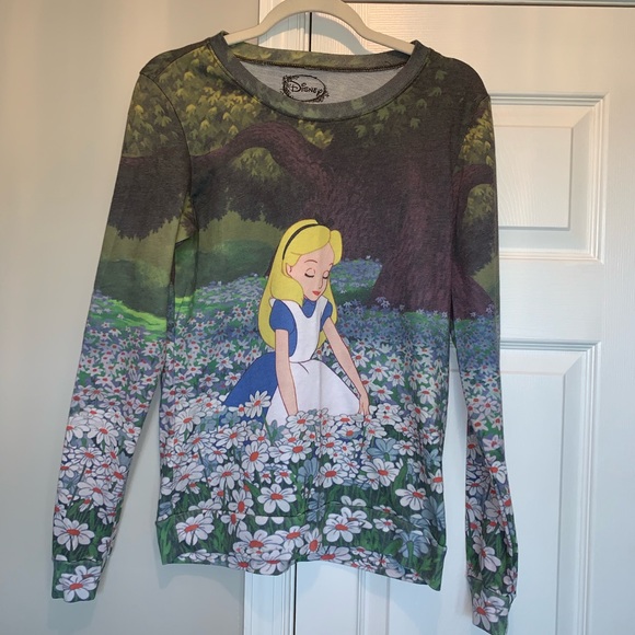 Disney Tops - Alice and Wonderland Long Sleeve Top Size Small